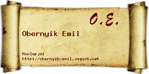 Obernyik Emil névjegykártya