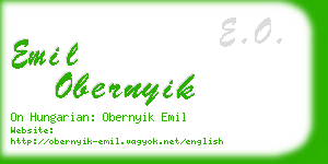 emil obernyik business card